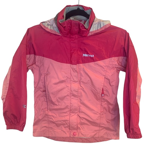 Marmot Other - Marmot Girls Pink Raincoat Hoodie Lightweight Jacket Size Small